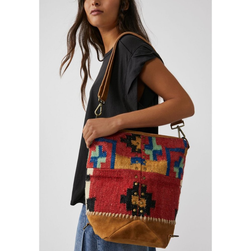 Free People Multicolor Southwestern Pattern Suede Strap Shoulder Bag - Picture 4 of 15